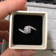 Discount Ultra White Magic Star Diamond Moissanite Female Ring 1.1ct Main Stone