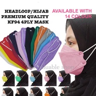 READY STOCK KF94 MASK HEADLOOP& MASK HIJAB KF94 HEADLOOP KF94 MASK 4 LAYERS PROTECTION SHIP IN 24 HO