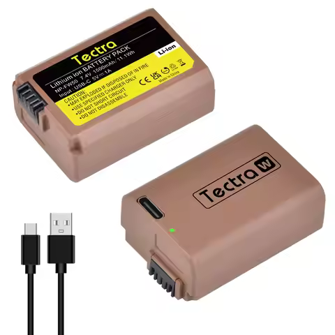 NP-FW50 1500mAh Battery with Type-C Charging Port for Sony ZV-E10 A6000 A6300 A6400 A6500 A7 A7II A7