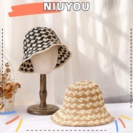 NIUYOU Bucket Hat, Breathable UV Protection Straw Hat,  Folding Fisherman Hat Ladies