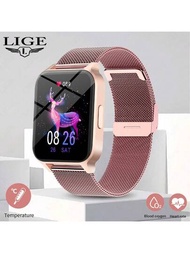 Lige Reloj Inteligente Con Monitoreo De Podómetro/monitoreo De Distancia/monitoreo De Calorías/monitoreo De Ritmo Cardíaco/monitoreo De Sueño/monitoreo De Presión Arterial/pronóstico Del Tiempo/cronómetro/cuenta Regresiva/linterna/recordatorio Sedentario/recordatorio Femenino