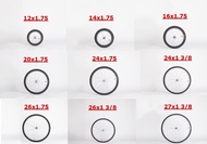 ล้อจักรยาน อลูมีเนียม (พร้อมยาง) 12x1.75 14x1.75 16 x 1.75 20x1.75 24x1.75 24x1 3/8 26x1.75 26x1 3/8