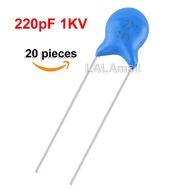 20pcs 221 1KV 3KV 221K 221J 221P 220pF 1000V High Voltage Ceramic Capacitor