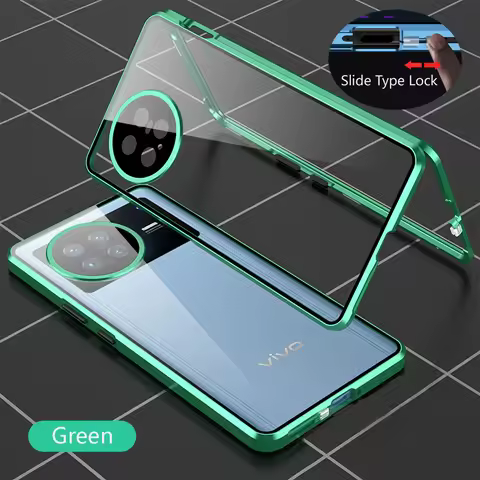 Metal Magnetic Case For VIVO X200 X100 X80 X70 X90 Pro Plus Double Sided Glass Lens Protector Case X