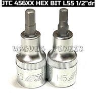 JTC 456XX 1/2" DR HEX BIT SOCKET L55 - HEXAGON SOCKET WRENCH 55 MM H5 H6