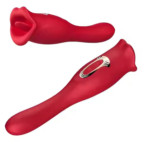 Sucking vibrator, tongue licking masturbator vibrator