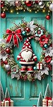 BlissYard Merry Christmas Gnome Wreath Door Cover 35x71 Inch Winter Holiday Door Banner with Red and