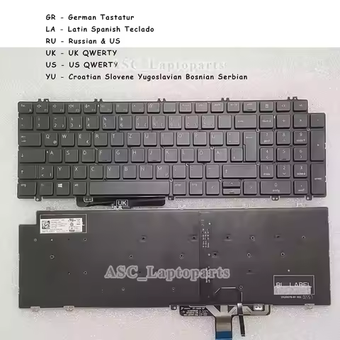 New German LA Spanish Russian UK US YU Keyboard for DELL Latitude 5520 5521 Year 2021 (Not Fit E5520