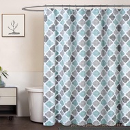 CAROMIO Fabric Shower Curtain 84 Inch Long, Geometric Quatrefoil Pattern Poly-Cotton Farmhouse Showe