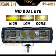 TDD HEADLIGHT STRAIGHT (30W) 3 MODE Light MID DUAL EYE Alloy material Universal