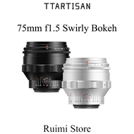 TTArtisan 75mm f1.5 Swirly Bokeh Full Frame Manual Focus Lens M42 Mount