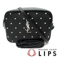 二手 Yves Saint Laurent Lou Star Monogram 相機包 574494 PVC 女士單肩包 黑色