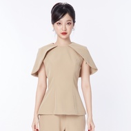 Miss Office เสื้อคอกลมแขนกุดคลุมไหล่ (MT-319)