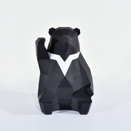 3D紙模型-做到好成品-動物系列-黑熊來耶黑歐-擺飾拍照小物