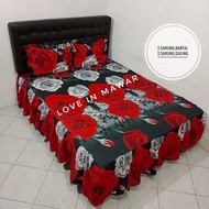 Sprei Rumbai Motif Bunga Ukuran 180x200/160x200/120x200 Bahan Katun Halus