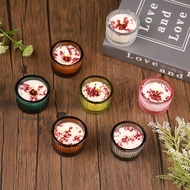 1/4pcs High-End Glass Aromatherapy Candle Set Gift Box, Made Of A Mixture Of Glass Wax, Soy Wax, And