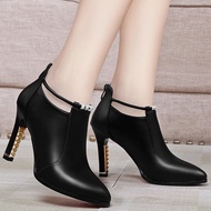 IELGY Red Winter Design Martin Boots Womens Pointy Boots Womens High Heels Leather Boots Couture