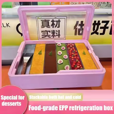 Tiramisu Cake Outdoor Commercial Stall Insulated Box 27L Multifunction Cakes Desserts Layered EPP Fo