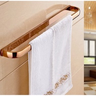 Rose Gold Brass Square athroom Towel Rack Wall Mount Single Rail Towel Bar Holder Uba867