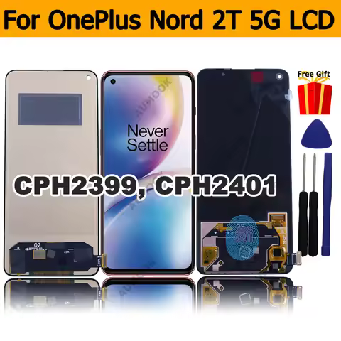 AMOLED Screen for OnePlus Nord 2T 5G LCD CPH2399 CPH2401 Display Touch Panel Digitizer Assembly For 