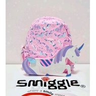 (ORIGINAL) Smiggle Glide Junior Hoodie Backpack/Kindergarten School Backpack - Pink Unicorn