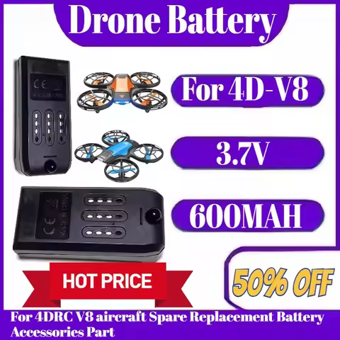 3.7V 600MAH 4DRC V8 Drone Battery For 4D-V8 Quadcopter V8 RC aircraft Spare Replacement Battery Acce