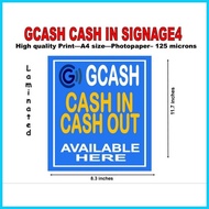 ☽ ✴ ¤ Gcash Cash in cash out laminated signage