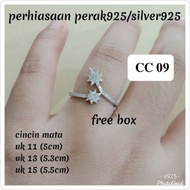 MATA WHITE EYE RING CC 09 SILVER 925 DS