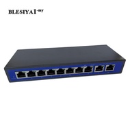 [Blesiya] 9 Port 10/100Mbps 8 POE Port & 2 Uplink Power Over Ethernet Switch Adapter New