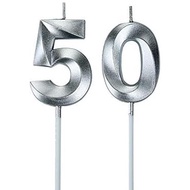 50th Birthday Candles,Gold Number 50 Cake Topper for Birthday Decorations Party Decoration