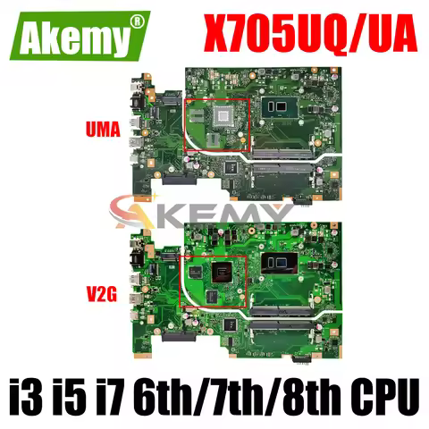 X705UBP Mainboard For ASUS Vivobook 17 X705UB X705UVP Laptop Motherboard With 4405U I3-I5-I7/7th Gen