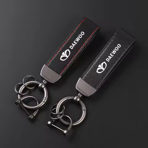 Deluxe Leather car Keychain Keyring Keychain Lanyard Gift Keychain for Daewoo Logo Winstom Espero Ne