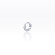 PiercingRoomByJay White Opal Eternity Huggie Hoop ห่วงโอปอลขาว เงินแท้ (ราคาต่อชิ้น)