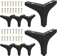 LSRVNM Pack of 8 Furniture Feet, Black Metal Cabinet Feet with Screws, Metal Furniture Feet, Load up