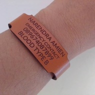 Custom Name Leather Emergency Bracelet