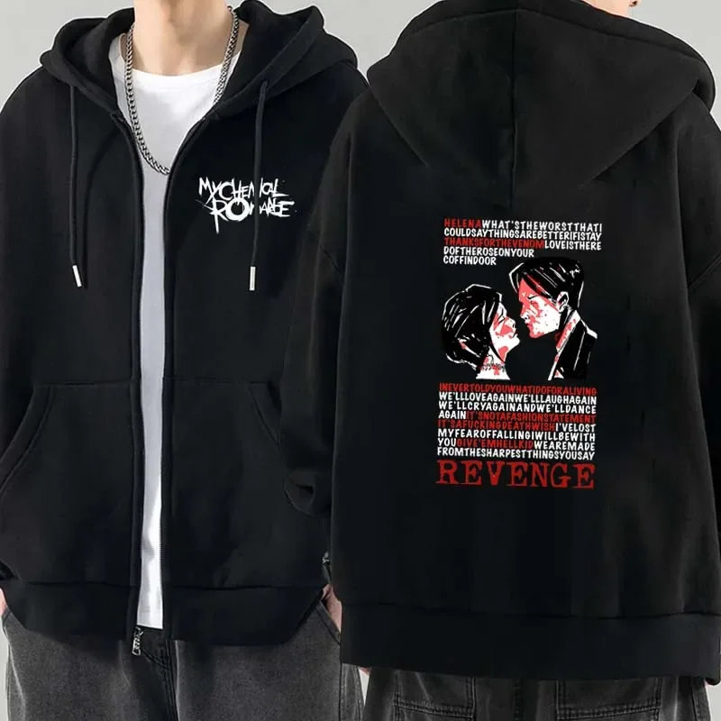 Men Fashion Hoodies Jacket Coats My Chemical Romance Mcr Dead Zipper Hoodie Top Loose Black Parade P