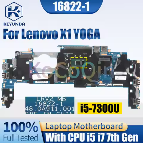 For Lenovo X1 YOGA Notebook Mainboard 16822-1 i5 i7 7th Gen With RAM 01AX861 01AX856 Laptop Motherbo