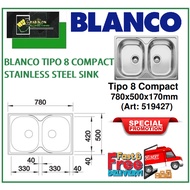 Blanco Tipo 8 Compact Stainless Steel Top Mount Kitchen Sink