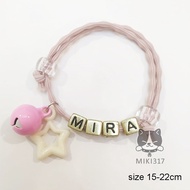 Handmade Cat Collar For Kitten Cat Adjustable Rope Personalised Name with Bell Rantai Nama Kucing Ke