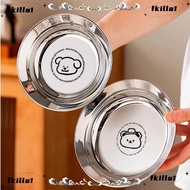 FKILA Mini Plates, 304 Stainless Steel Reusable Round Plates,  Shockproof 14/16CM Tableware Children