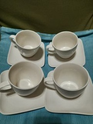 近全新 piin品東西家居 白色素色陶瓷茶杯咖啡杯組馬克杯組杯碟組 #浪浪