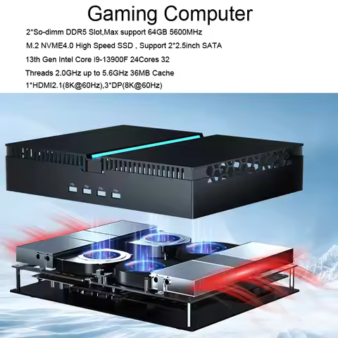 Gaming Mini PC Core i9-13900F RTX4070 12G RTX 4060Ti i7 13700F Windows 11 Office Gamer Computer DP H