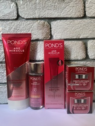 Paket Ponds Age Miracle Facial Foam 100ml + Essence 50ml + Serum 15ml + Day 9gr + Night 9gr (5produk)