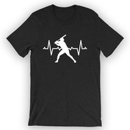 Baseball Batter Heartbeat T-Shirt Baseball T-Shirt