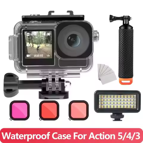 For DJI Osmo Action 5 4 3 Waterproof Case 40M Deep Diving Underwater Housing Shell for DJI Osmo Acti