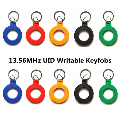 10pcs 13.56 Mhz Block 0 Sector Rewritable RFID M1 S50 1K UID Changeable Card Tag Keychain Keyfob ISO
