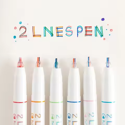 6pcs 2 Lines Colored Marker Pens DIY Drawing Painting Graffiti Pen 0.5mm Gel Pens Pigment Liner High