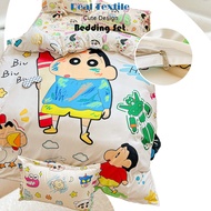 Crayon Shin-chan cartoon bedding set anime bed sheet sinlge queen king flat kids bed dorm bedsheet