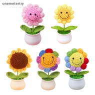 on  1 Piece Creative Artificial Flowers Cute Crochet SunFlower Pots Knitted Flower Graduation Flower