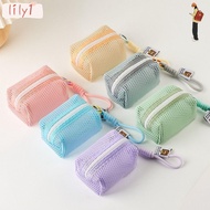 LILY Coin Purse, Handheld Mesh Mesh Storage Bag, Portable Organizer Large Capacity Dopamine Color Co